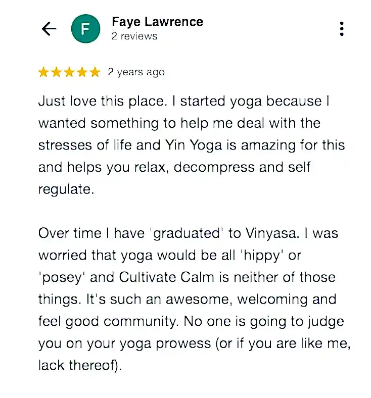 Faye test Yin Yoga Brisbane